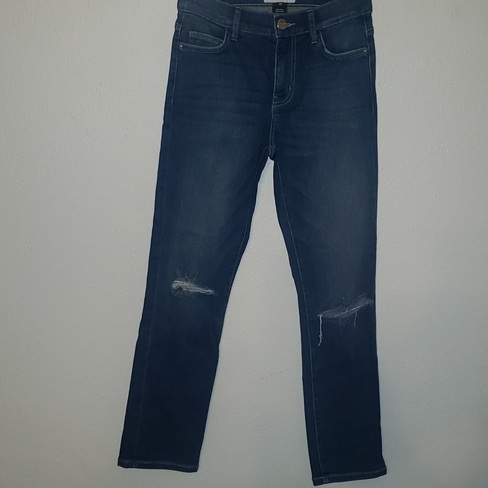 Current/Elliott High Rise Straight Stretch Distressed - Picture 3 of 7